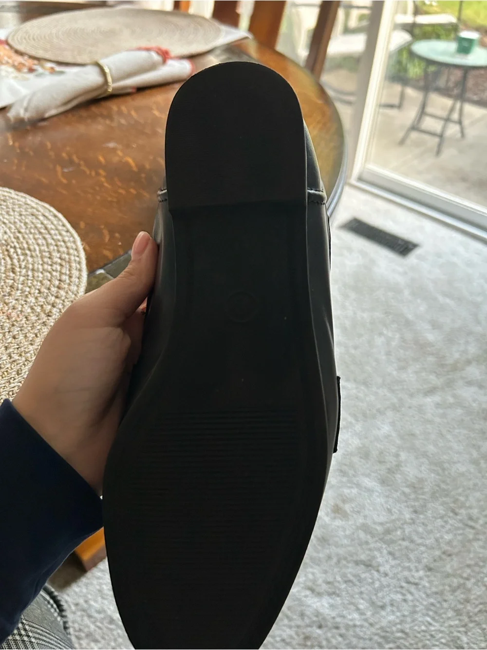 a new day Black Leather Bit Loafers with Gold Hardware